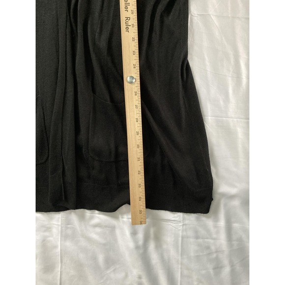 Coldwater‎ Creek Cardigan Sweater Women 2X Black Open Front Dolman Pocket Knit - Picture 11 of 12